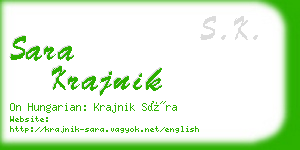 sara krajnik business card